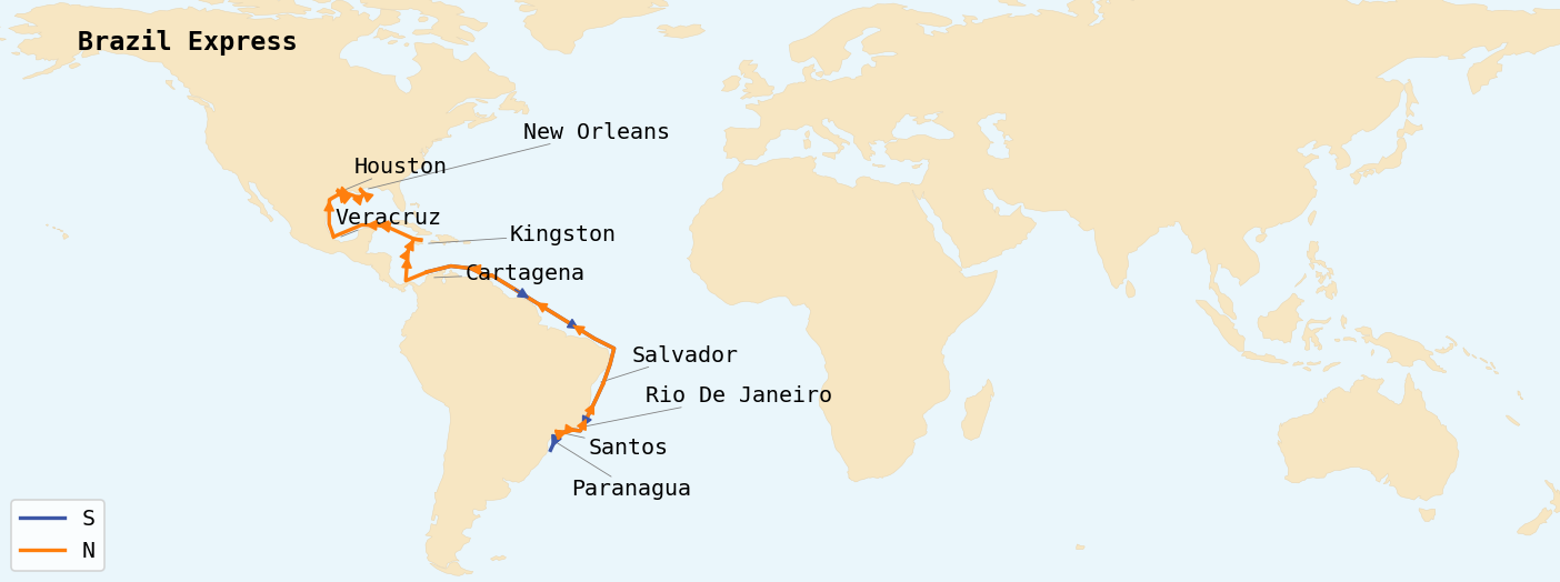 Map of service rotations