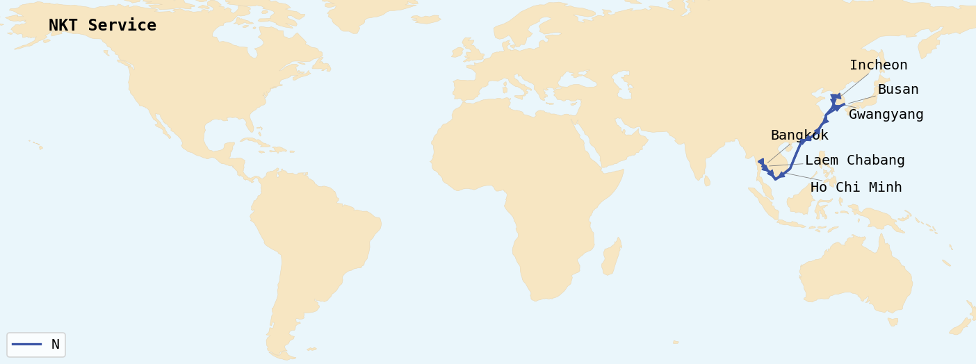 Map of service rotations