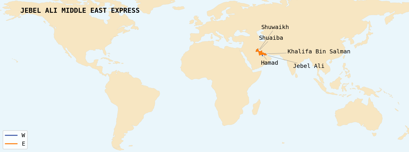 Map of service rotations