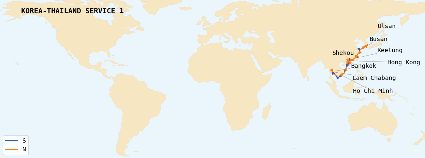 Map of service rotations