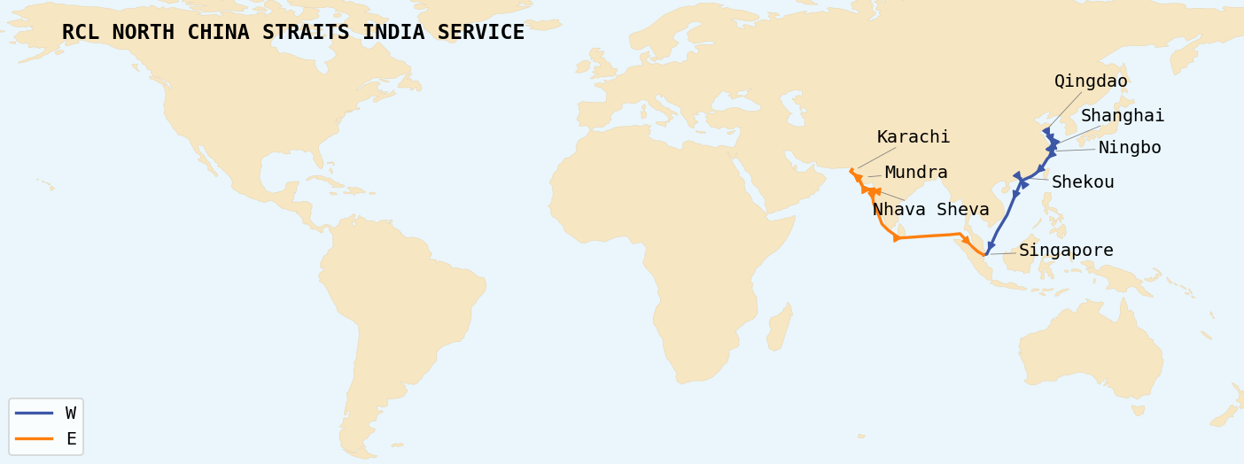Map of service rotations