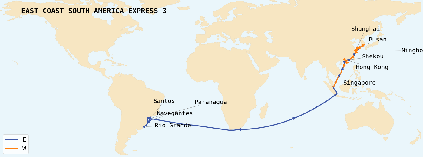 Map of service rotations